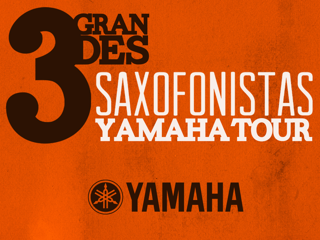 Cartel e imagen de campaña para una gira de conciertos de saxofón