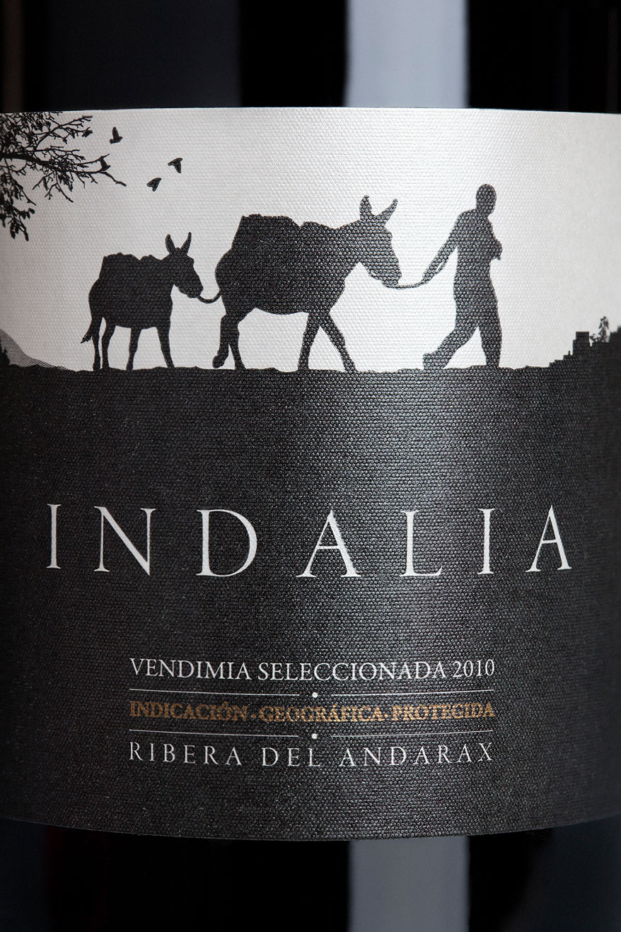 Diseño de etiqueta, indalia, vendimia seleccionada.